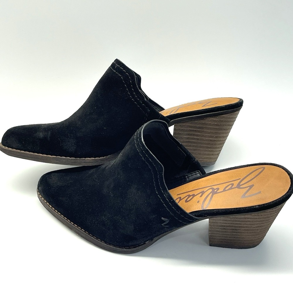 Zodiac Ada Mule Suede Western Slip On Chunky Block Heels Shoes Boots Size 10 M